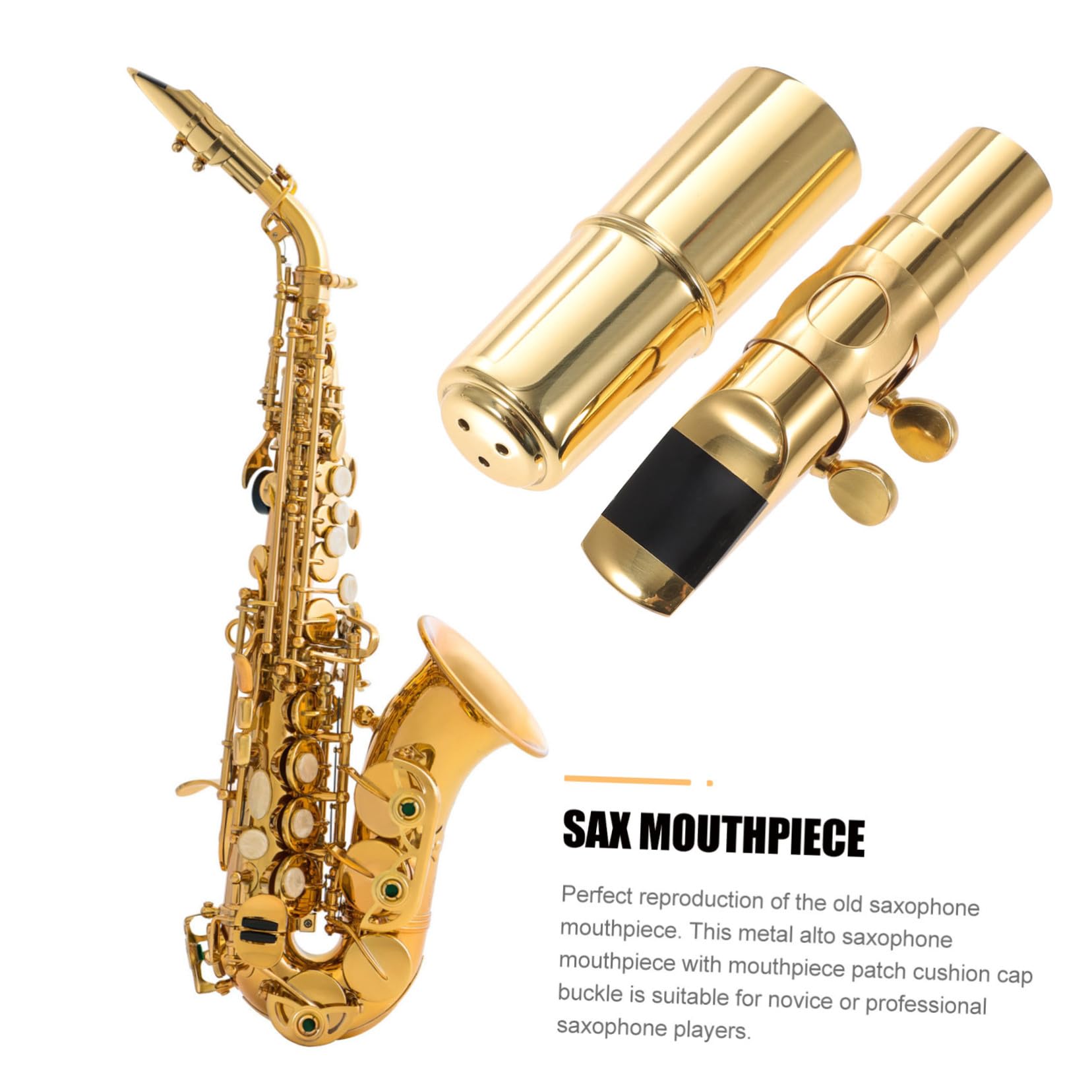 Alto Saxophon Mundstück Metall Robust Langlebig Glatte Oberfläche Leicht Tragbar Zubehör für Musikinstrumente