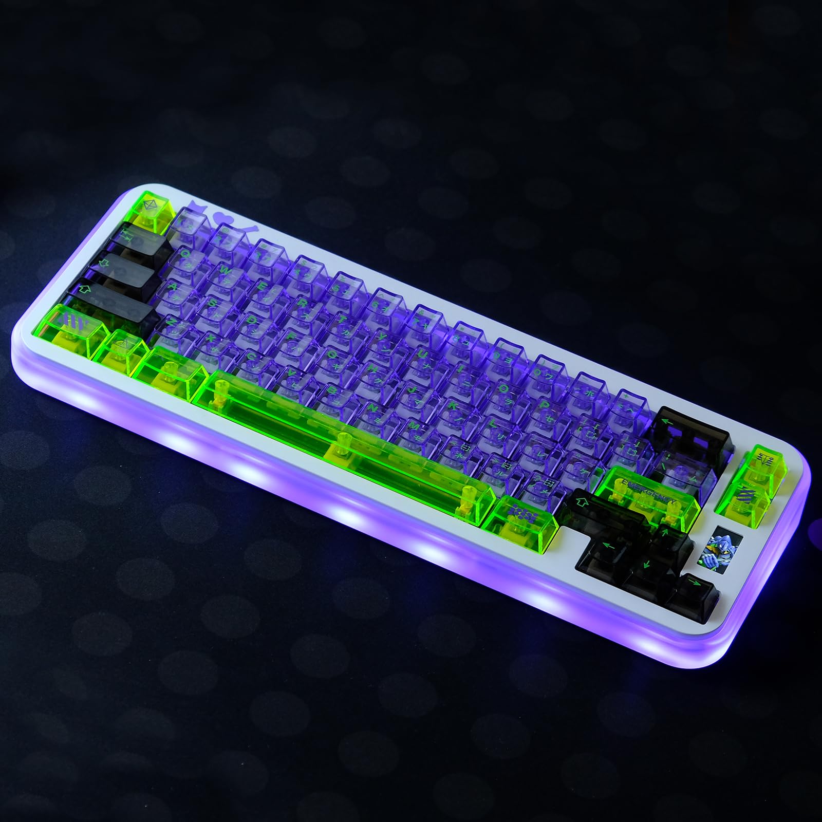 JakeTsai Juego de Teclas Transparentes de 173 Teclas, Teclas retroiluminadas de Perfil de Cereza, para interruptores mecánicos Cherry Gateron MX Teclado Mecánico (Transparente)