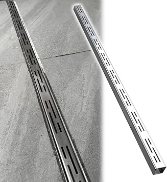 304 Stainless Steel Narrow Drain Channel 40in for Patio, Yard, Kitchen, Bathroom, Garage, Linear Slender Ditch Drainage System Black/SliverLxWxH-40x2x1.2in