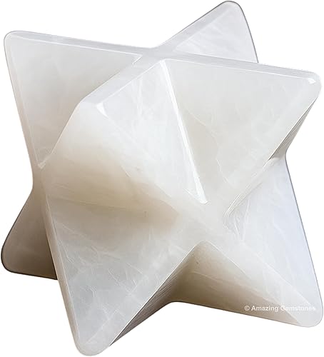 Miniatura 430 de Amazing Gemstone Larvikite Merkaba Crystal – Estrella de Merkaba metafísica de 1 pulgada para meditación – Cristal tetraedro energético y piedras