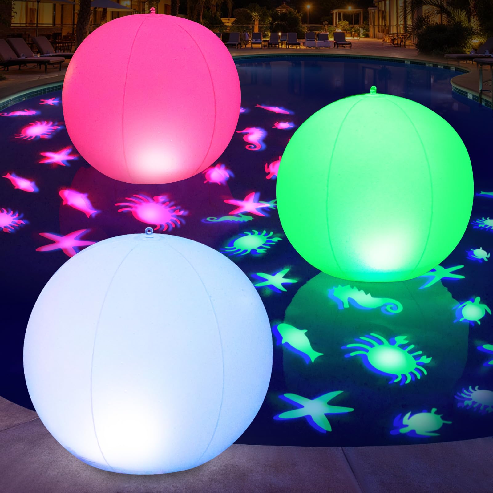 Photo 1 of Cootway 15" Floating Pool Lights with Sea-Life Patterns