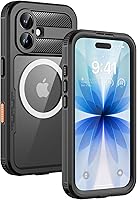 Vista 16 de Lanhiem Funda magnética para iPhone 17 Pro Max, IP68 impermeable, a prueba de polvo, compatible con Magsafe, protector de pantalla integrado, cuerpo