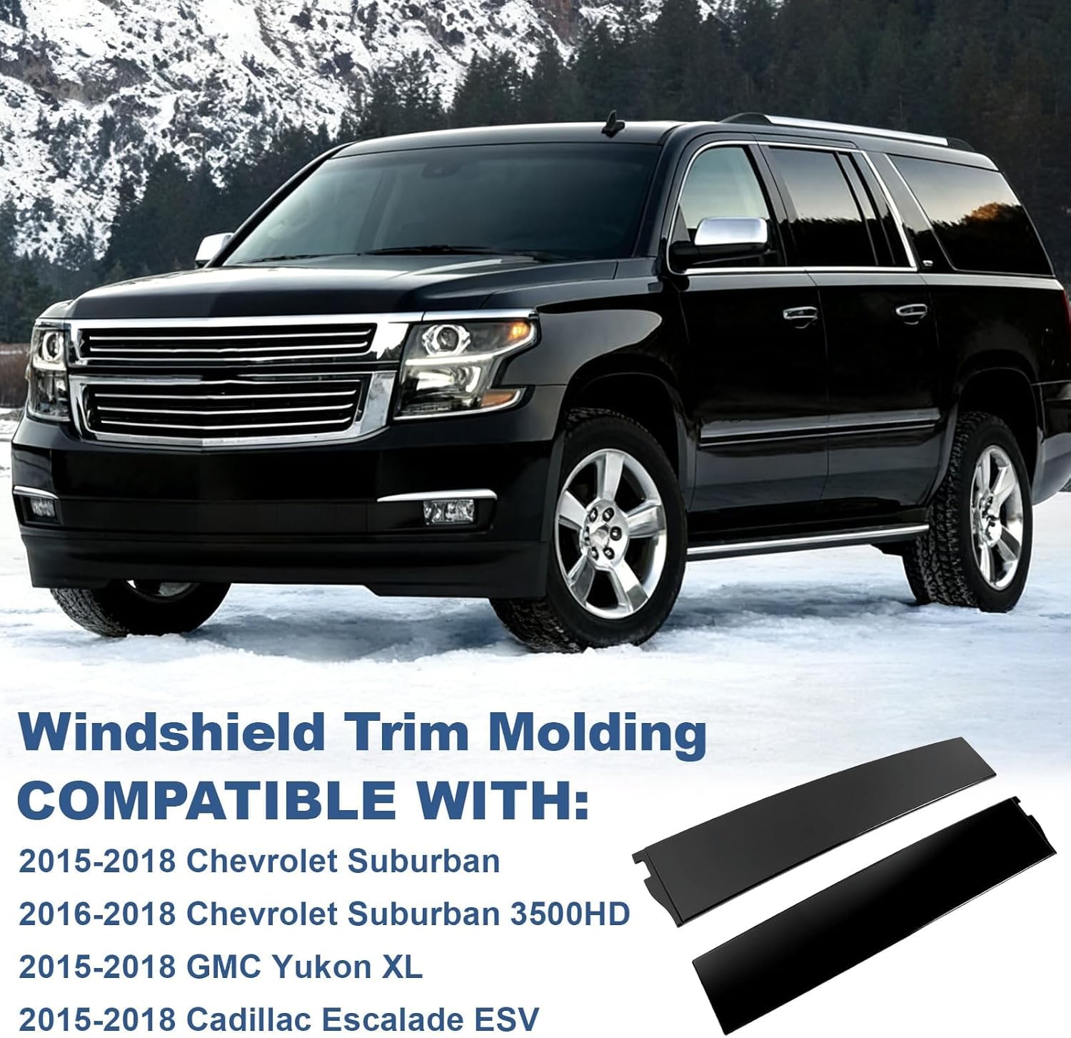 B & C Pillar Trim Applique Kit（6PCS） Compatible with 2015-2018 Chevrolet Suburban GMC Yukon XL Cadillac Escalade ESV Extended Version