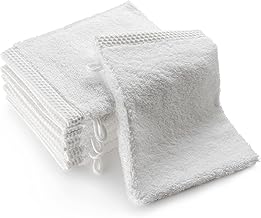 SLEEPZEN Gants de Toilette en Coton Bio - Certifié GOTS 500gr/m² - Lot de 6 Gants - Blanc - Absorbants et Doux, Linge de Bain, Premium Coton Gant de Toilette, 4 Couleurs, Gant de Douche