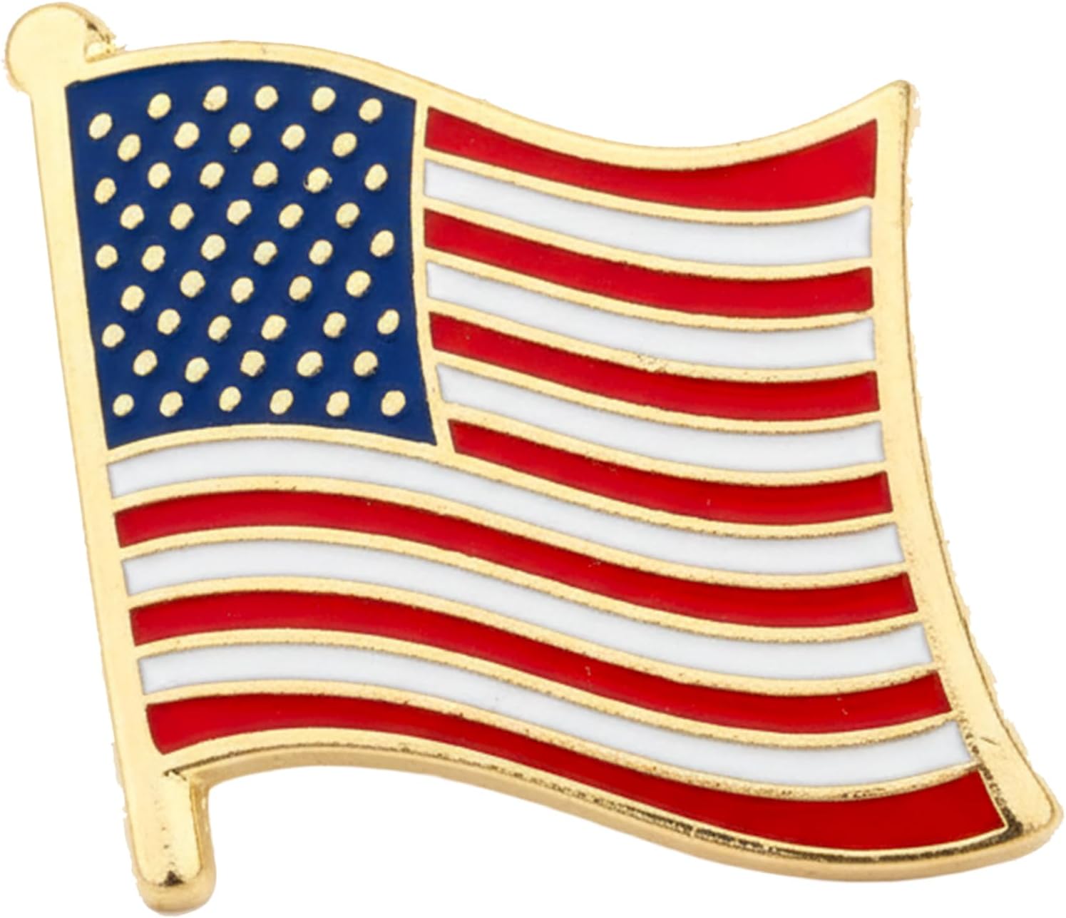 United States of America USA National Flag Metal Enamel Lapel Pin Badge โ 1.9 x 1.6 cm Stars and Stripes โ Hard Enamel Finish with Secure Clasp for Patriotic Events