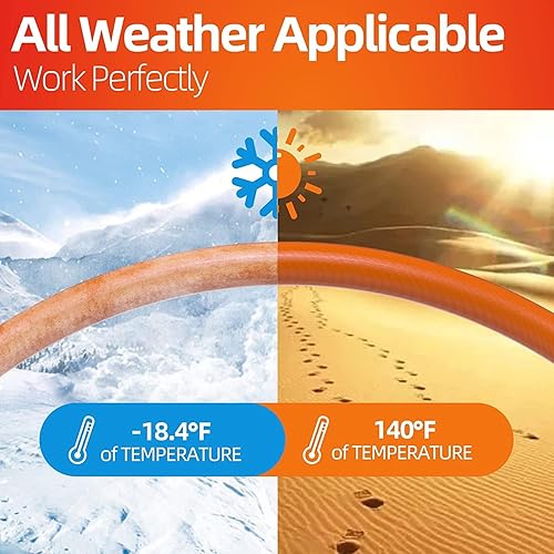 Miniatura 5 de SPECILITE Manguera de agua para jardín de 25 pies x 34 pulgadas, resistente, flexible y ligera, resistencia a explosión de 600 psi, tubo de goma