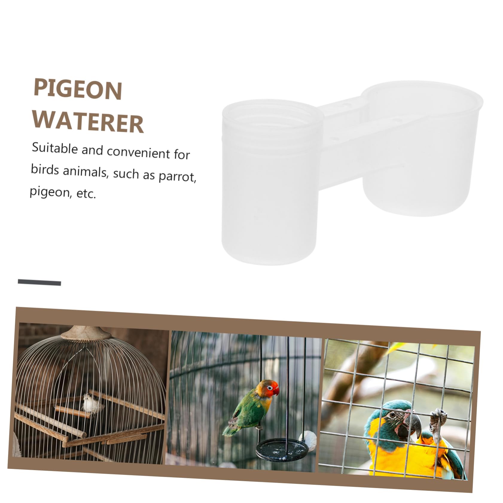 BESPORTBLE Abbeveratoio Doppia Uscita per Piccioni e Uccelli, Plastico Bianco Resistente Non Facile da Rompere, Set 10 Pezzi per Zoo e Negozi di Animali
