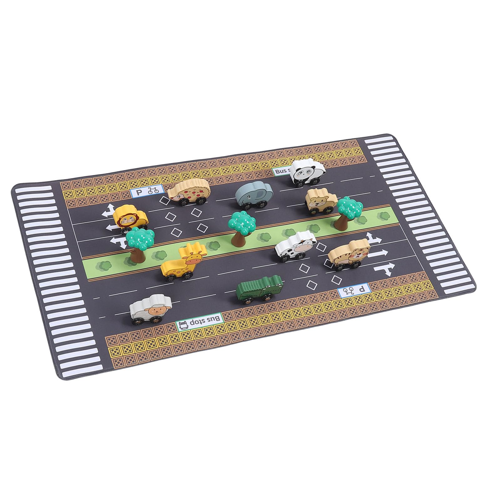 Tapis de Jeu éducatif de Tapis de Voiture d'enfants avec des Couleurs Vibrantes pour L'école à la Maison, de Jeu de de Circulation Routière Sûr pour des Enfants