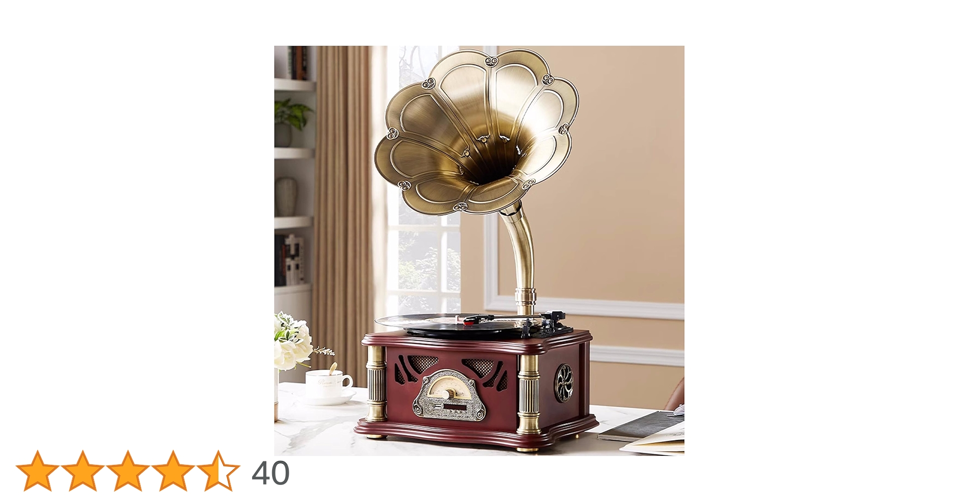 LP グラハム・ベル グラハム・ベル RJ5079PROMO フォノグラム プロモ /00260 HZLSBL - Classic Gramophone with Bluetooth Output, Retro