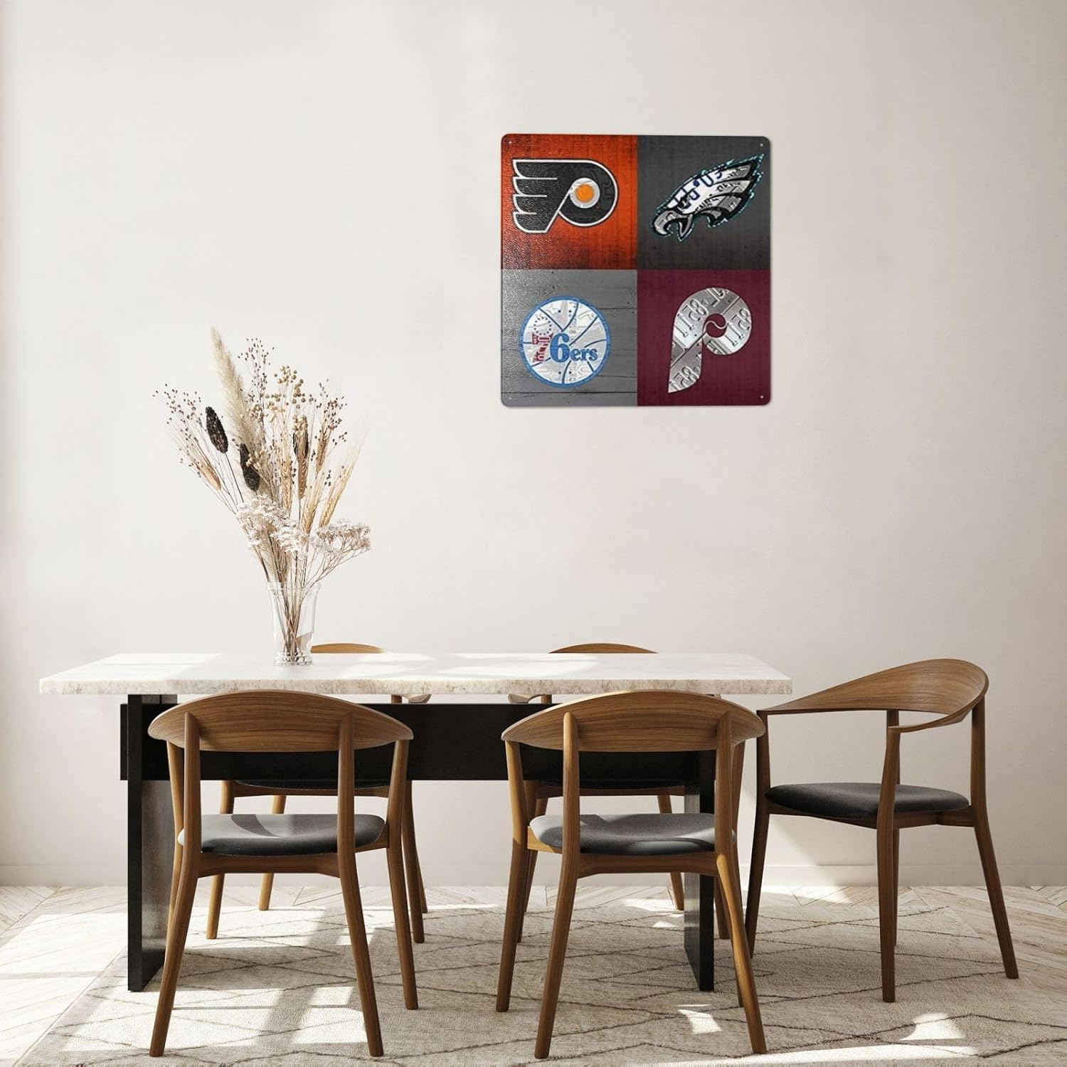 Linqian Philadelphia Sports Fan Recycled Vintage Pennsylvania Retro Decor Metal Wall Plaque Vintage Tin Sign 12" X 12"