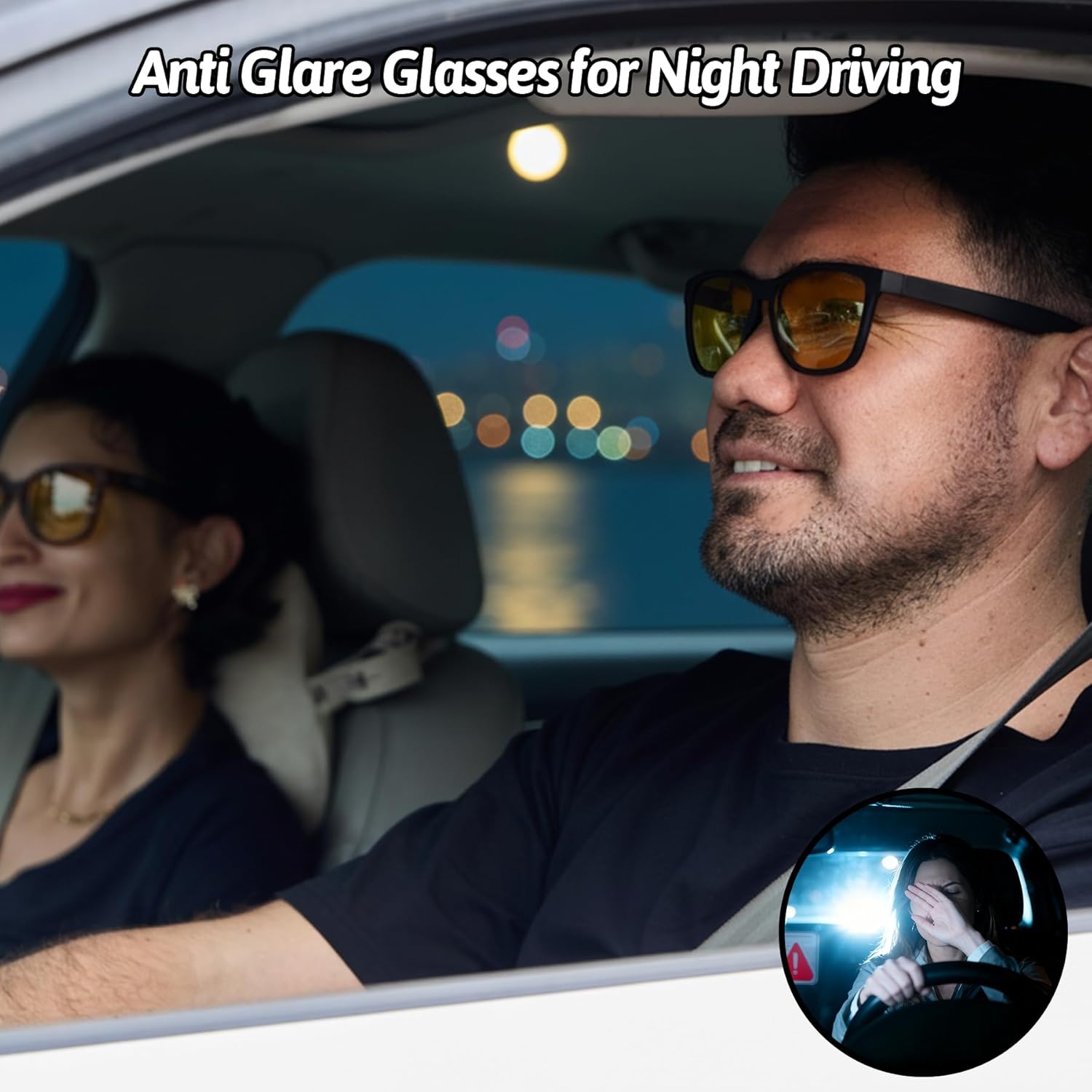 Jefoo Night Driving Glasses for Men Women Anti Glare Night Vision Glasses Polarized HD Yellow Lens with UV Protection - Image 2