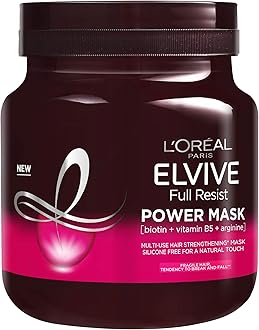 Elvive Haircare L'Oreal Paris Elvive Full Resist Fragile Hair Multi-Use Hair Strengthening Power Mask with Biotin, 680 ml