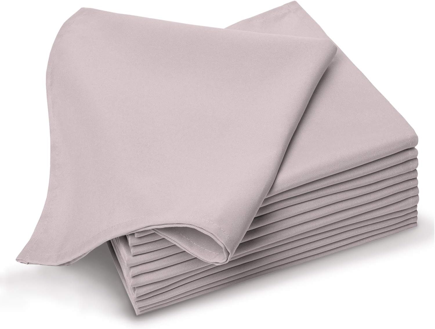 Pizuna Soft Absorbent Cotton Cloth Dinner Lilac Grey Napkins 12 PC 14 Inch x 14 Inch, 100% Long Staple Cotton Sateen Weave Rich Sheen Reusable Lunch Napkins (100% Cotton Lilac Gray Bar Napkins)