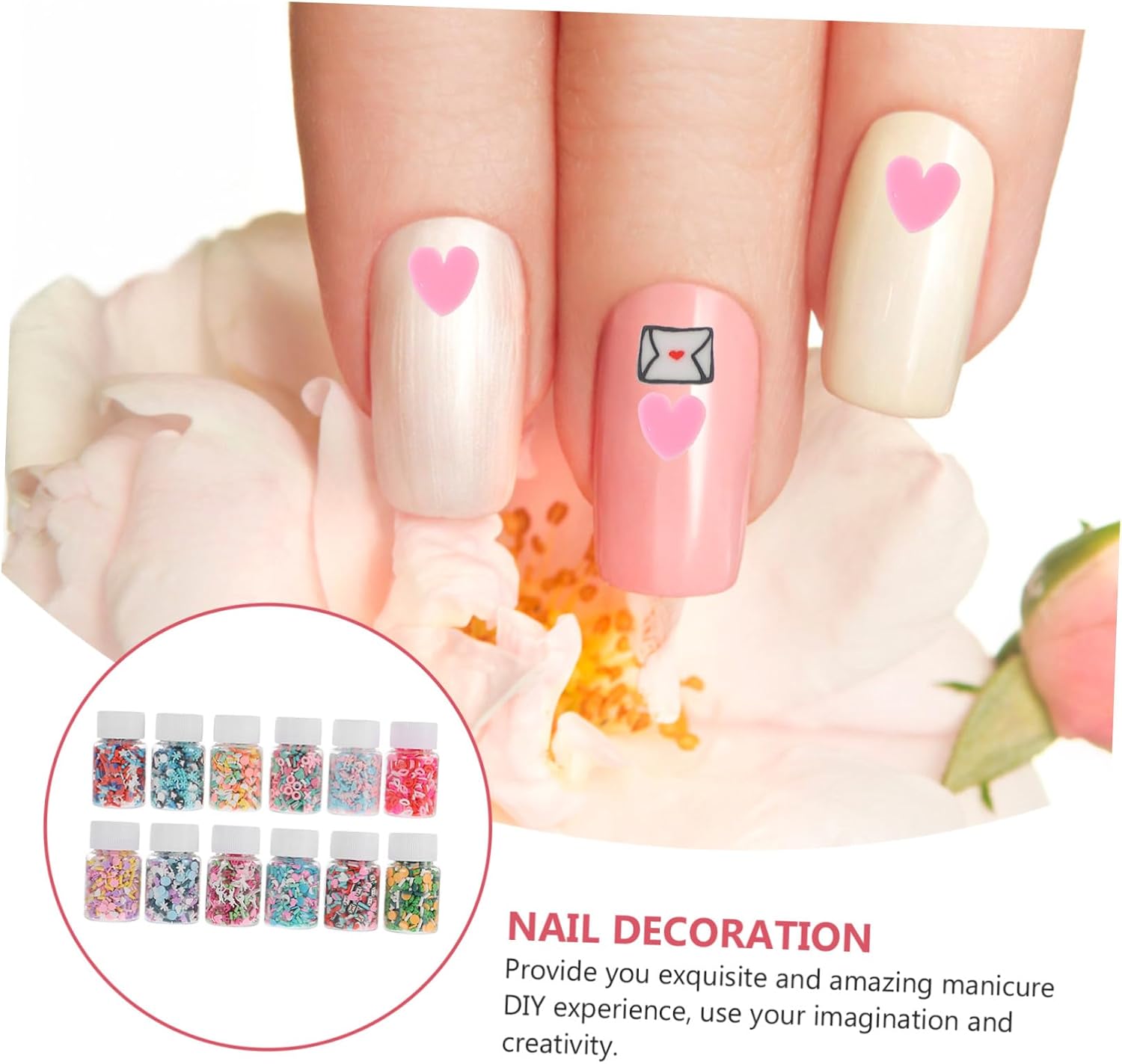 12pcs Polymer Clay Nail Art Slices Mixed Cartoon Styles Nail Decor Accessories for DIY Manicure Crafts and Cellphone Decorations Soft Clay Charms for Women