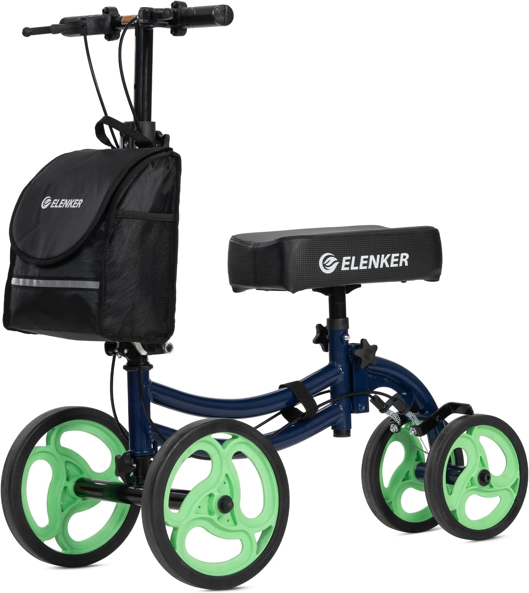 Deluxe Steerable Knee Walker with 10" Front Wheels – Medical Scooter for Foot Injuries, Broken Ankle, Compact Crutch Alternative, Indigo