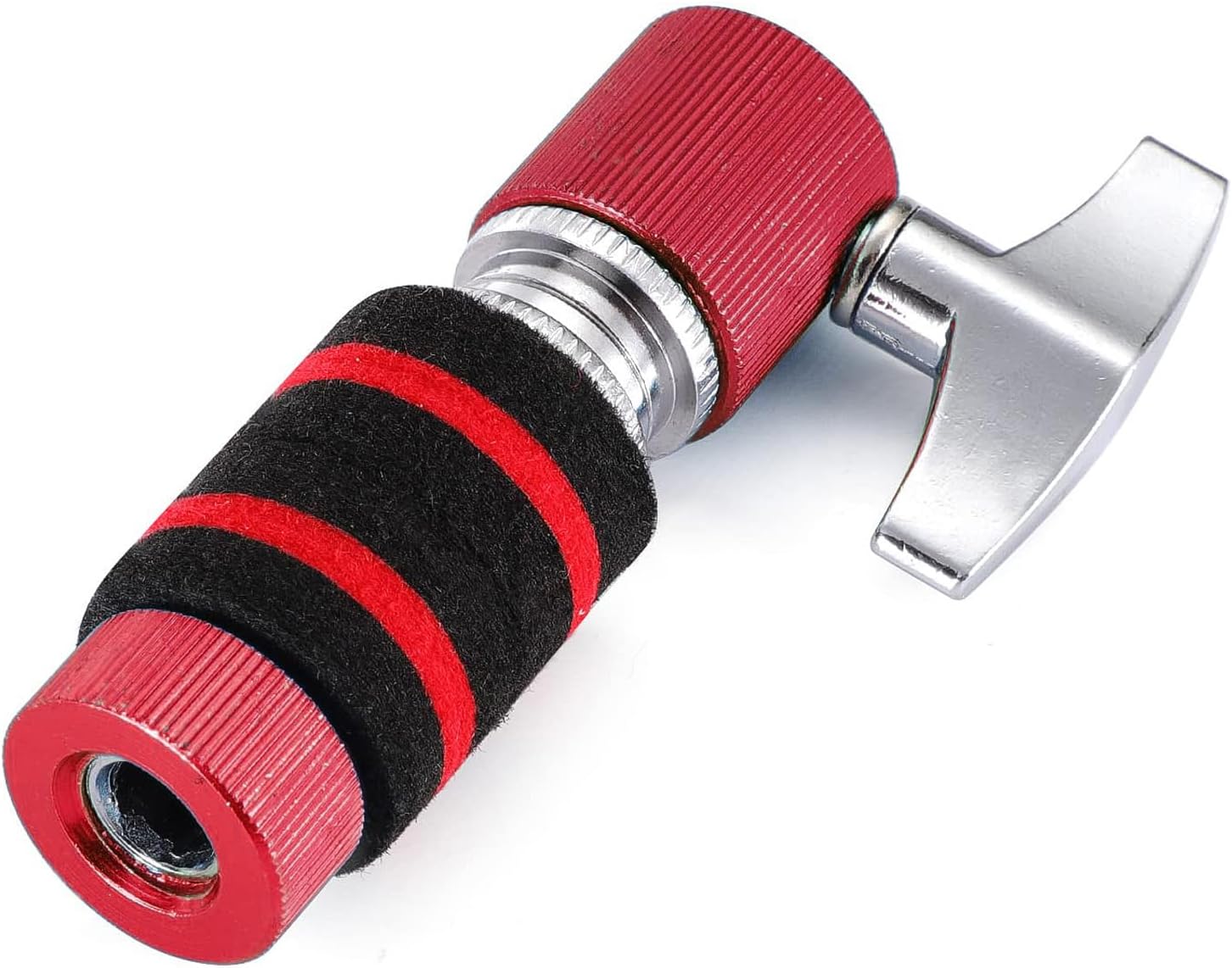 Facmogu Standard Hi-Hat Clutch, Fit for 7mm Rod, Aluminum Alloy Hi Hat Clutch Hi-hat Stand Post Jazz Drum Clutch for Hi Hat Drop Clutch Cymbal Jazz Drum Parts Accessories - Red