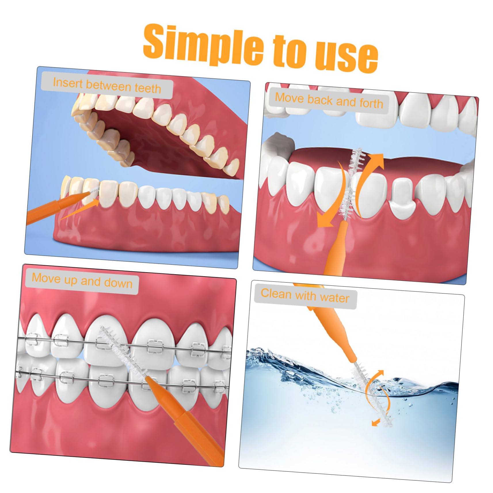VALICLUD 500stücke Interdentalbürsten Für Zahnreinigung Tragbare Zahnbürsten Für Menschen Mit Ergonomisches Design Einfache Handhabung Für Tägliche Mundpflege Und Besondere Anlässe