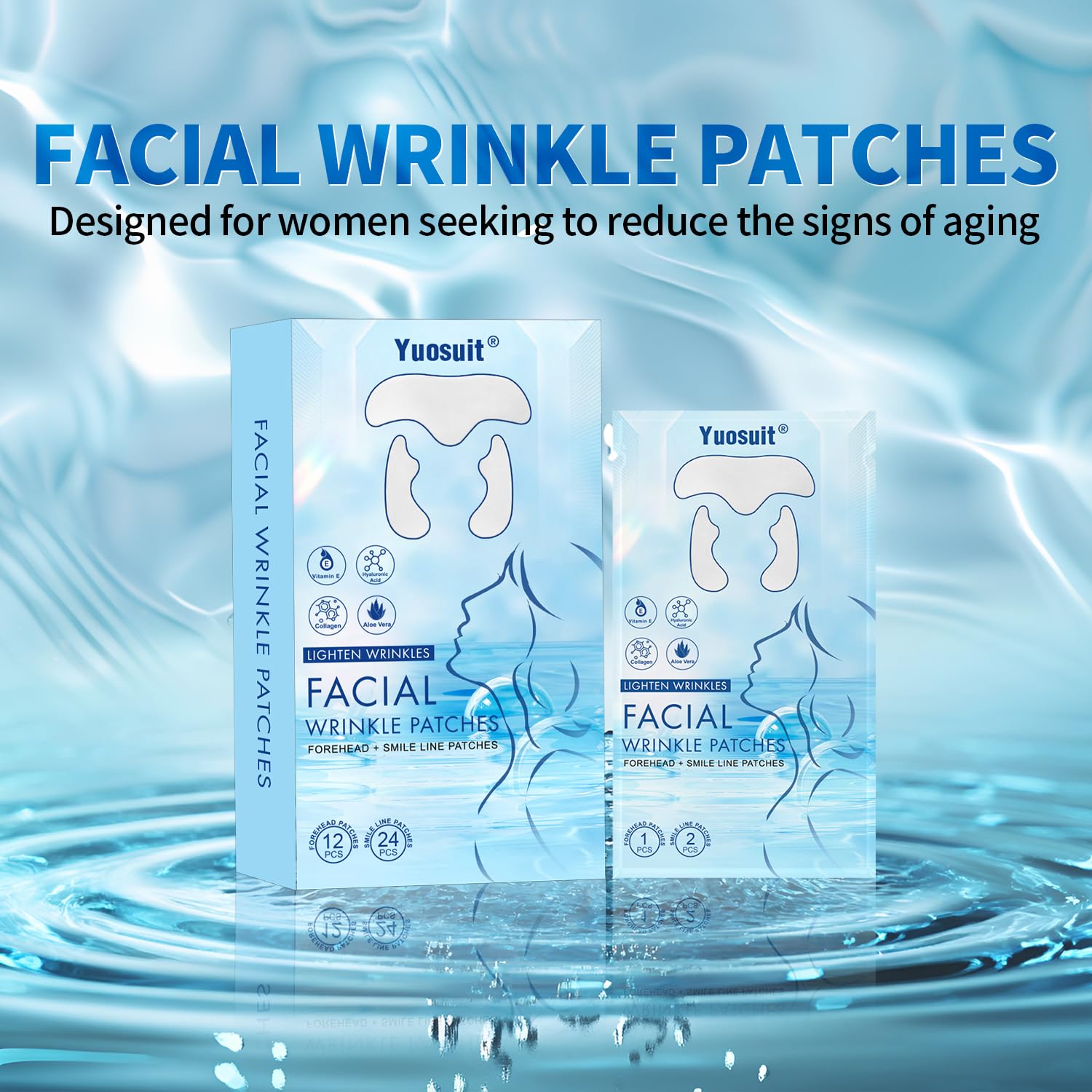 Forehead & Smile Lines Wrinkle Patches for Face