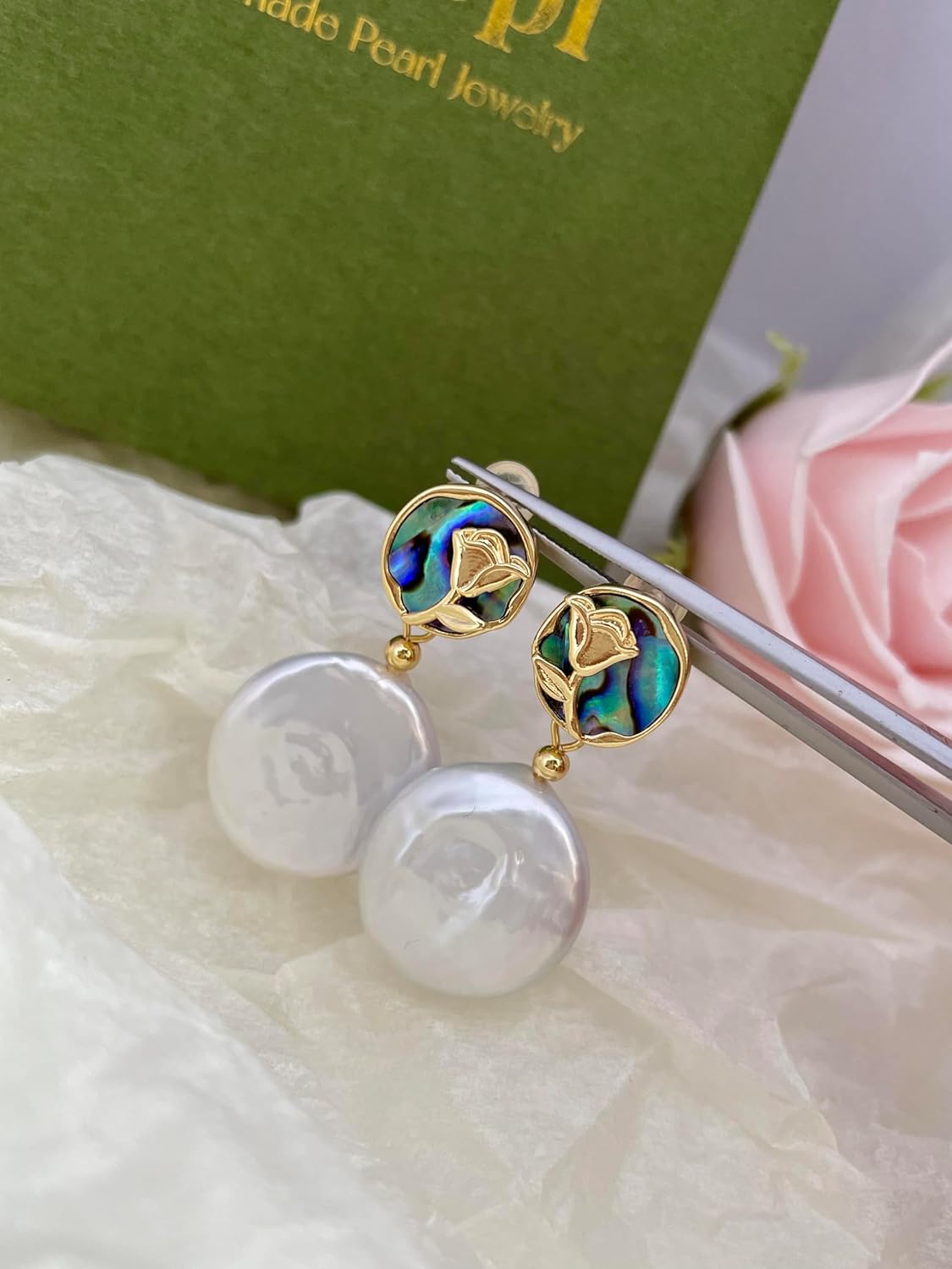 Baroque pearl earrings for Women cultured freshwater Pearl stud round hoop statement earrings 14K Gold plated Drop Dangle Jewelry bridal wedding earrings birthday gift