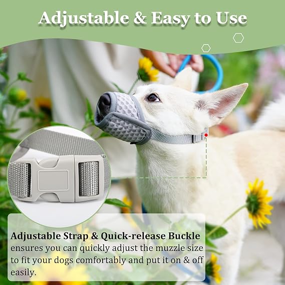 Mayerzon Dog Muzzle, Puppy Soft Mesh Muzzles for Grooming Biting Chewing