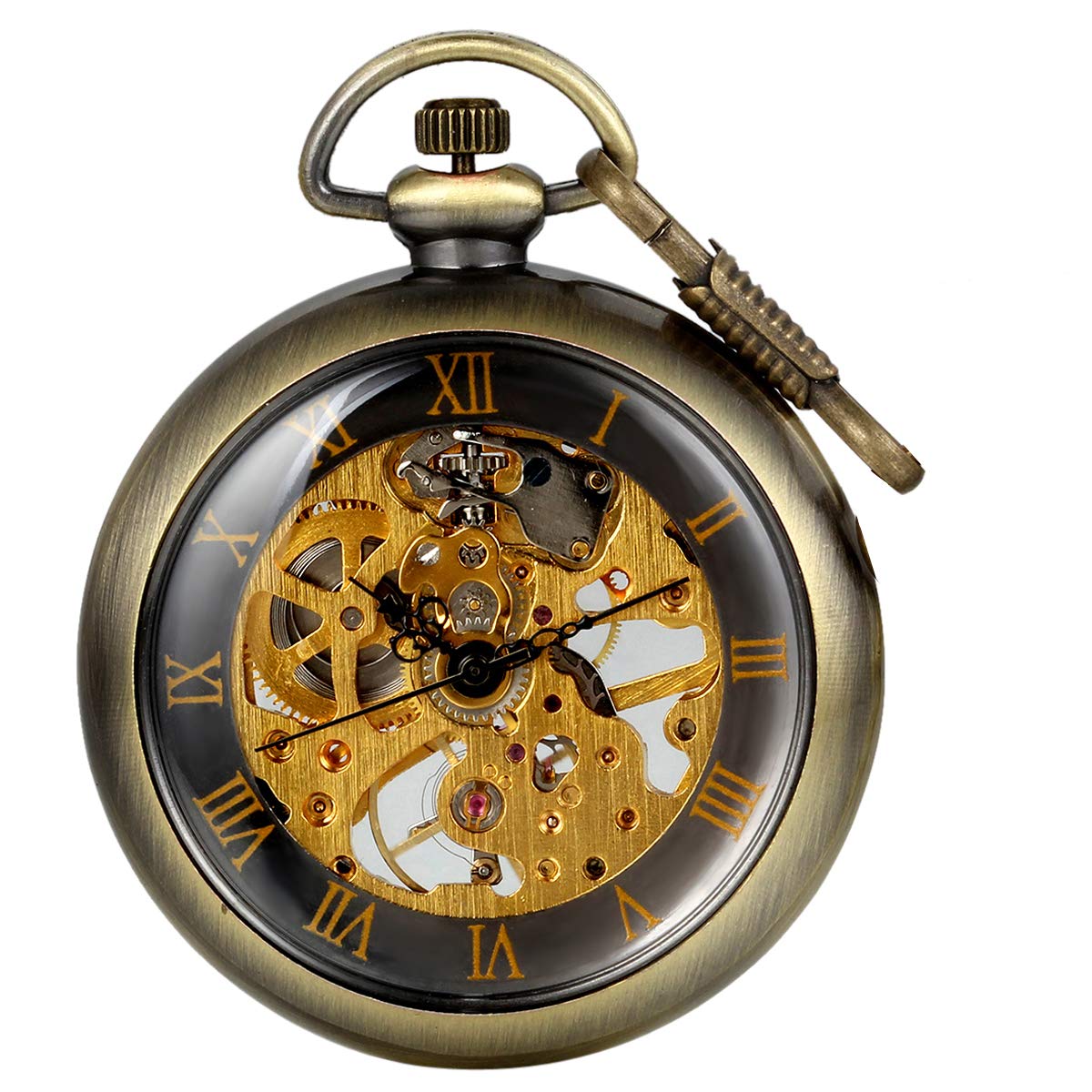 Mechanische Zakhorloge Handwind Pocket Horloge Luminous Skelethorloge
