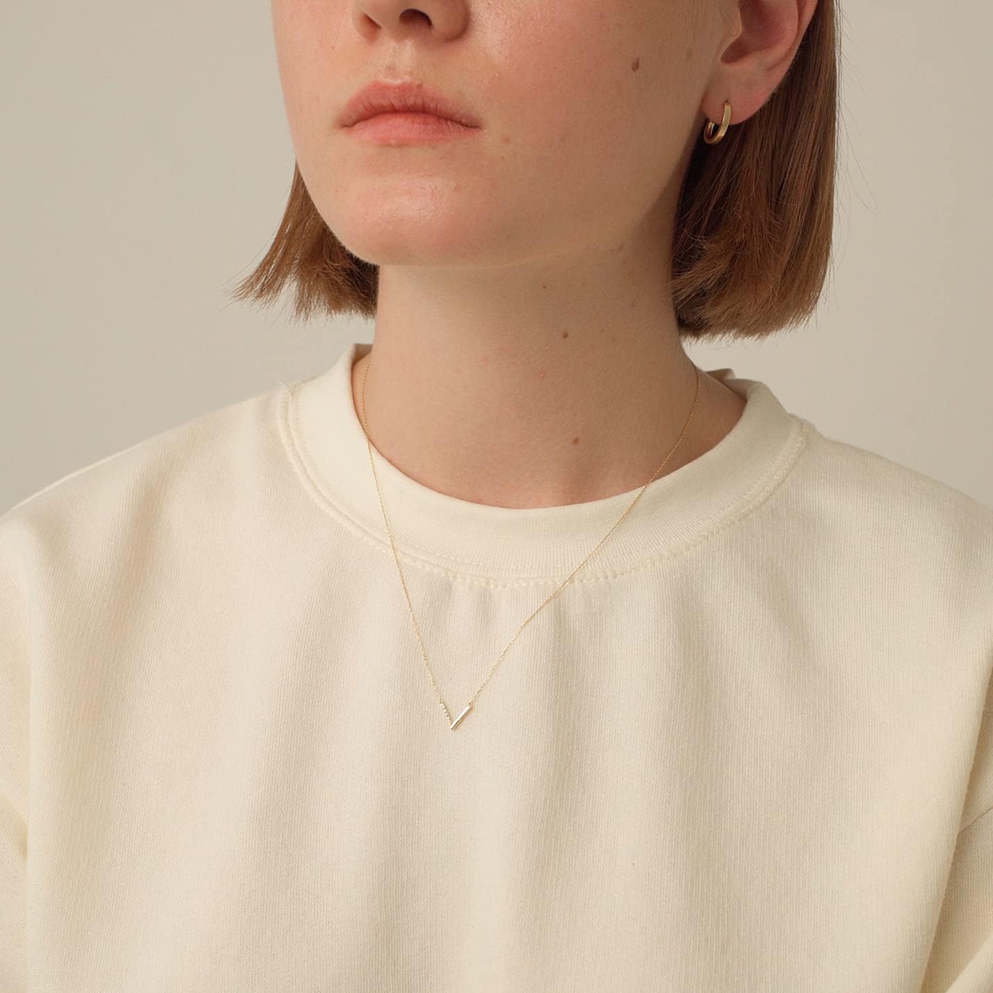 Gelin Diamond Chevron Necklace 10K Solid Gold - Image 7