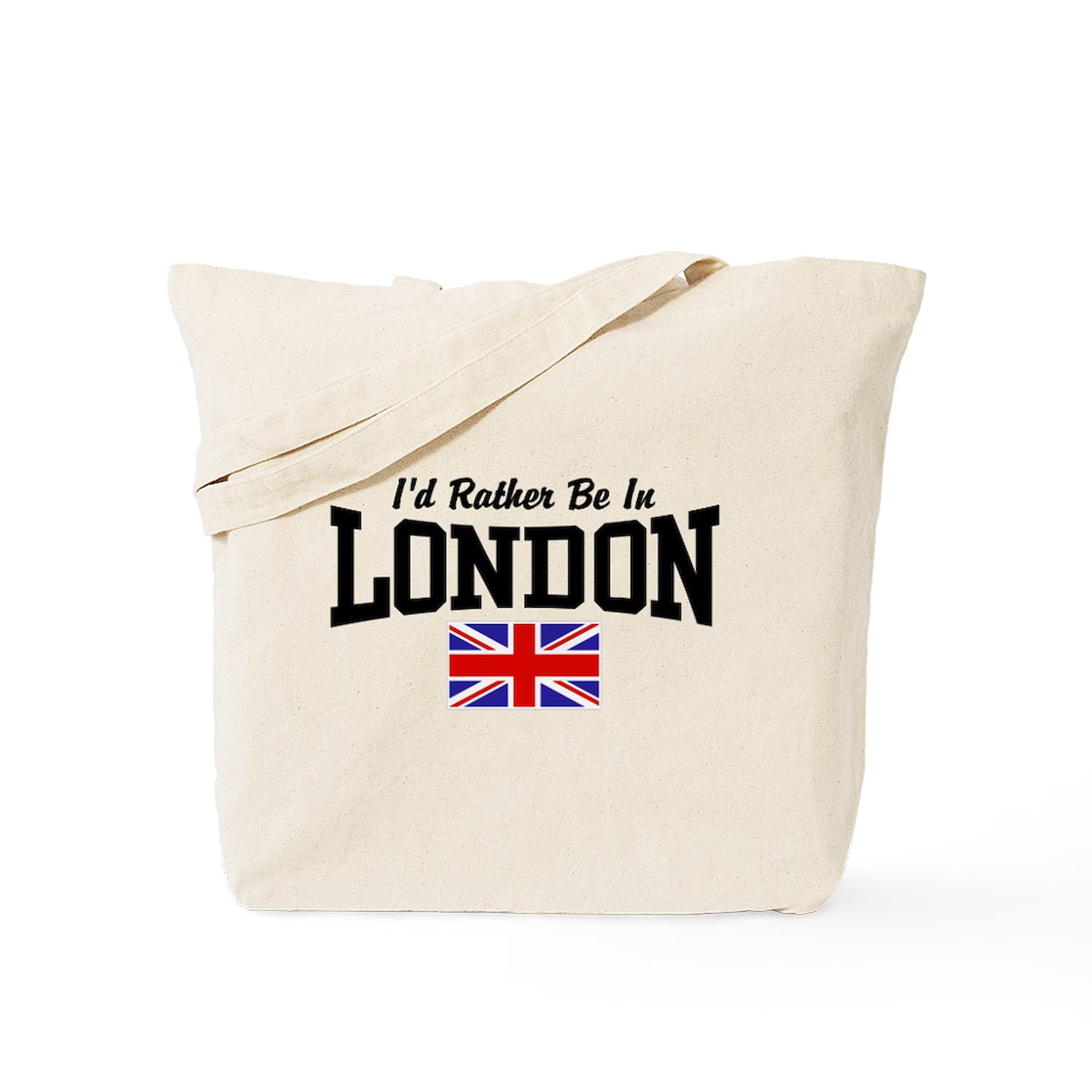 CafePress I'd Rather Be In London Tote Bag Natural Canvas Tote Bag, Reusable Shopping Bag
