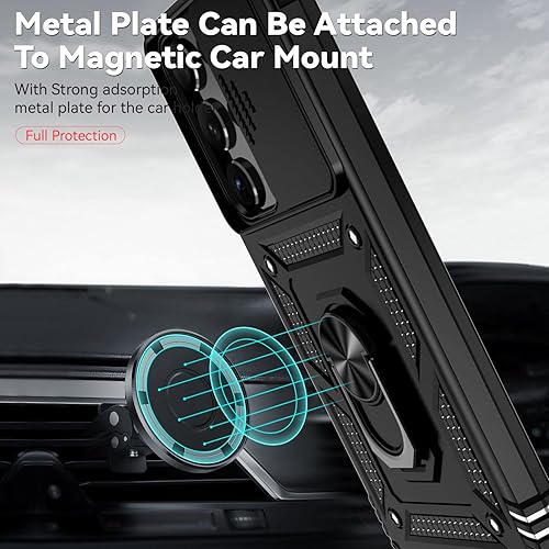 Miniatura 3 de Funda para Samsung Galaxy S23 Ultra con funda para cámara deslizante, protector de pantalla HD prueba de caídas de grado militar Funda protectora