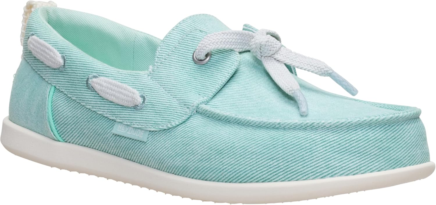HEYDUDE Women's Harbor Breeze Lo Washed Twill Classic Boat Shoe | Lightweight Slip-On Loafer - Image 7