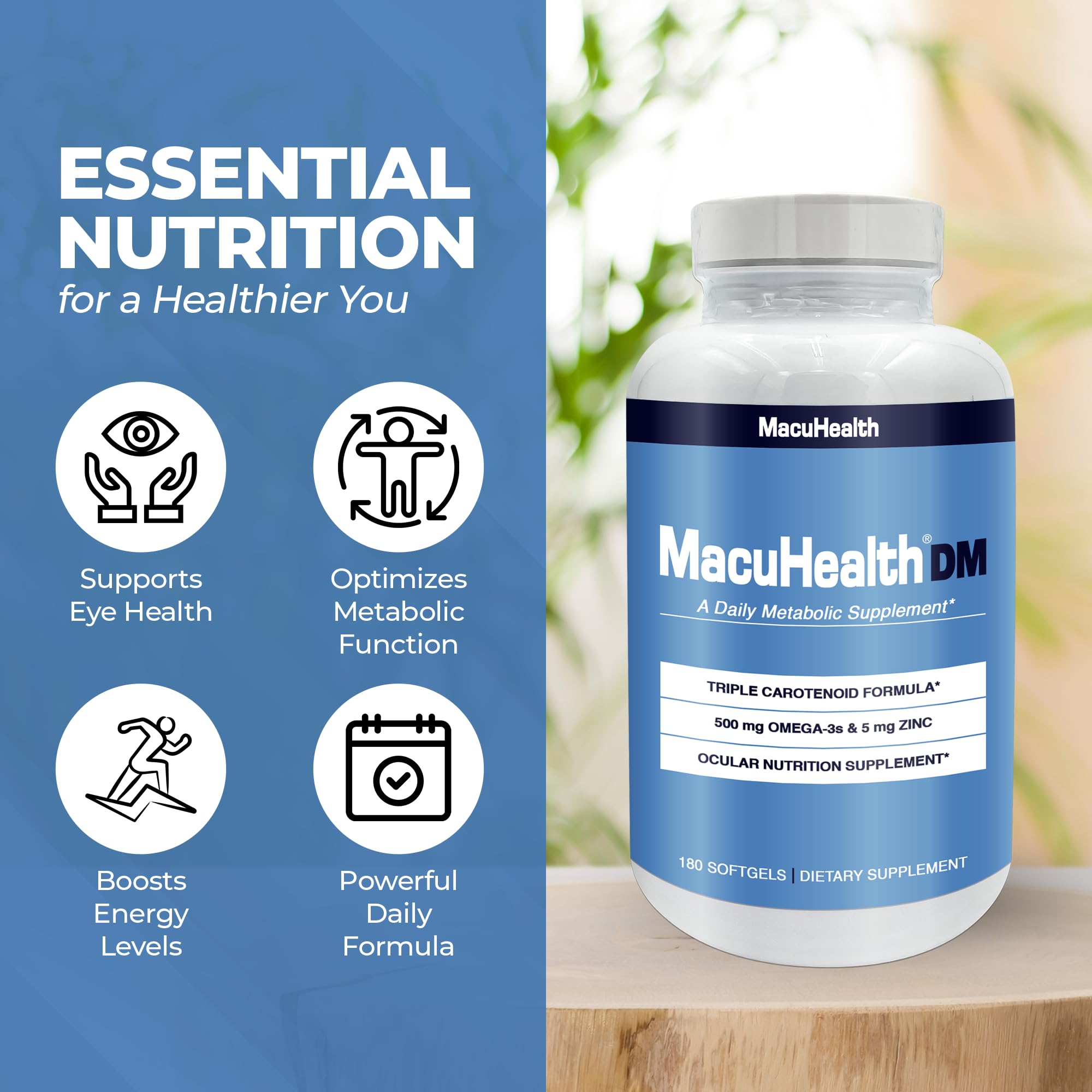 Macuhealth Daily Metabolic Triple Carotenoids - EPA/DHA Omega-3 with Zinc — Amazon image 2