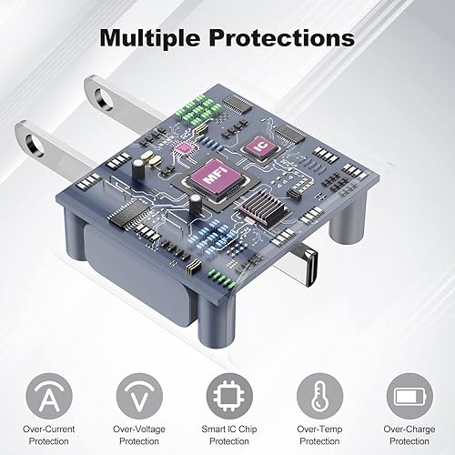 Miniatura 5 de Apple Watch Charger USB C para Apple Watch y iPhone, cable magnético de carga rápida 3 en 1 iWatch de 6 pies con adaptador de cargador rápido de 20