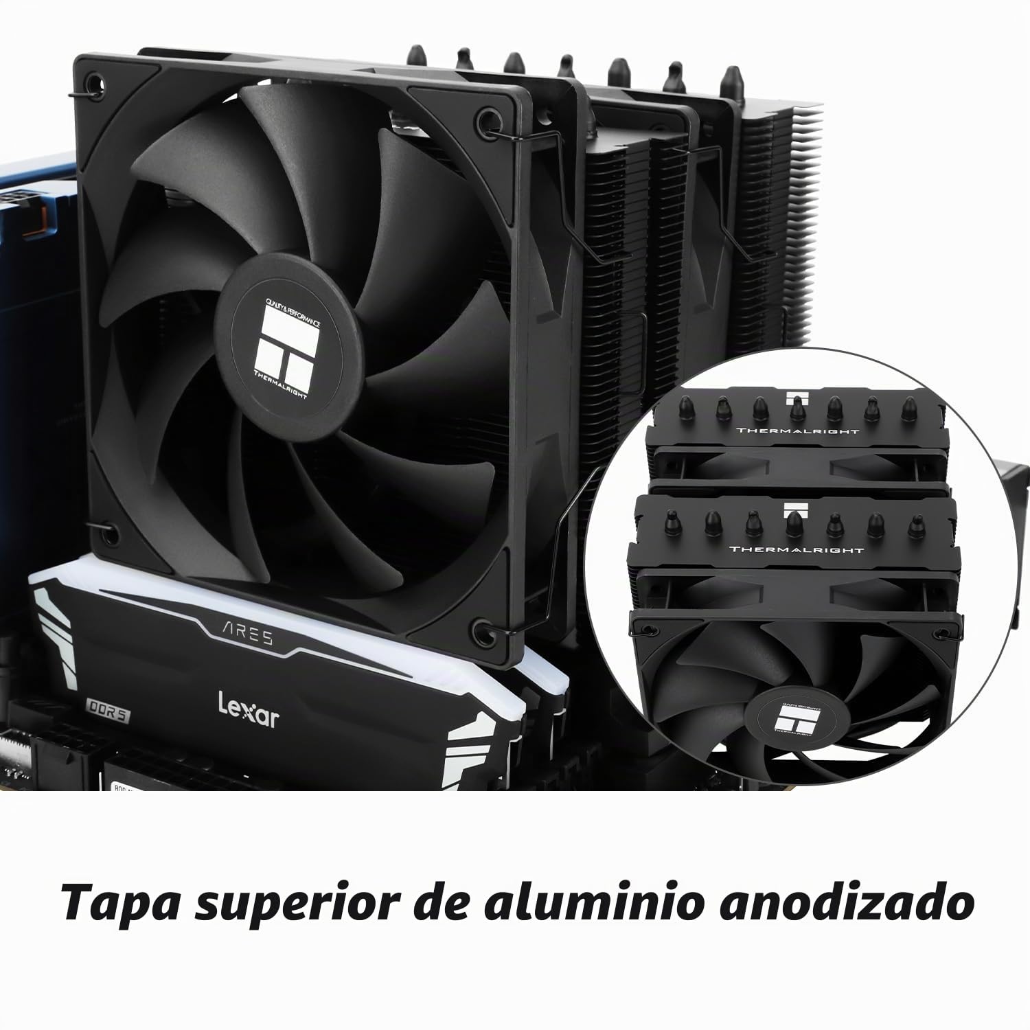 TR Phantom Spirit 120 SE Black CPU, ventilador para procesador con 7 tubos de calor, dos ventiladores PWM de 120 mm, AGHP 4.0, para AM4/AM5