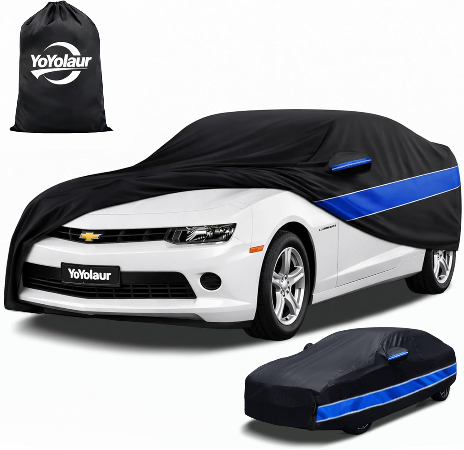 Car Cover Custom Fit Dodge Challenger,10-Layer Car Cover Waterproof All Weather,Full Exterior Cover Cotton Lining,Sun Rain UV Dust Snow Protection with Door Zipper,Fit for Dodge Challenger 2008-2025