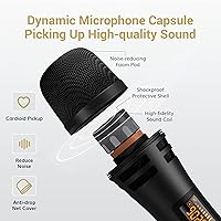 Vista 46 de TONOR Wireless Microphones, UHF Dual Karaoke Microphone System, Microfonos Inalambricos with Rechargeable Receiver, Cordless Dynamic Mic Micro Kit