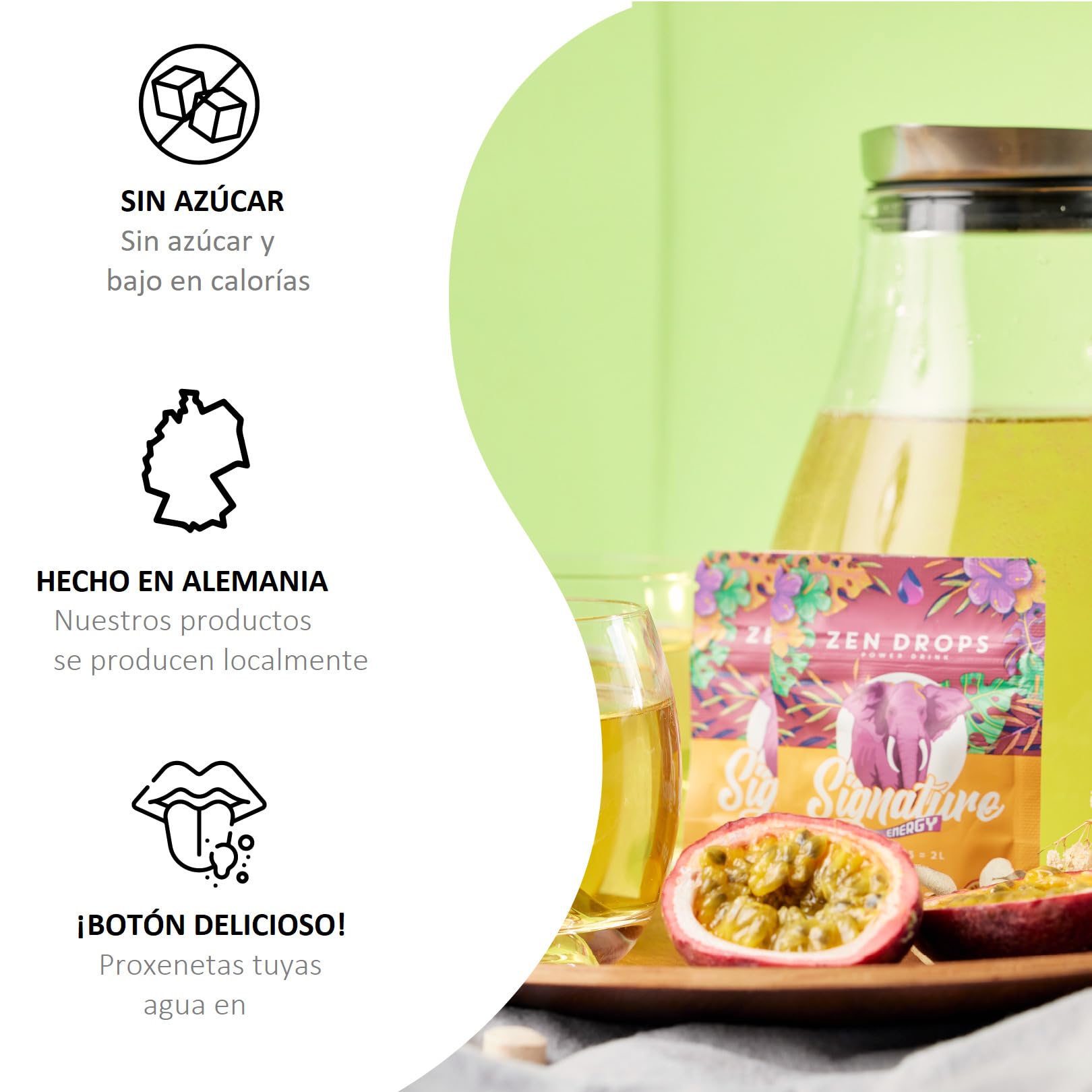 ZEN DROPS – Paquete de ventajas con 12 soluciones efervescentes de bebidas vitamínicas | 6 litros de bebida | Absorción rápida y fácil | Sin azúcar | (Edición Signature - 12 Gotas)