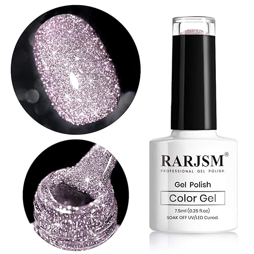 Esmalte de uñas de gel con brillo de diamante, esmalte con purpurina reflectante, kit de manicura de gel brillante, secado con lámpara UV necesario,