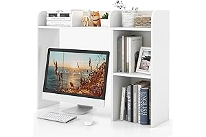 Tangkula 3-Tier Desktop Bookshelf and Desk Organizer