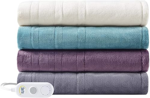 Miniatura 6 de Serta Manta eléctrica de felpa lujosamente suave de calentamiento rápido, con temporizador de apagado automático de seguridad, bajo EMF, ajuste de