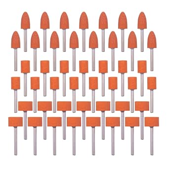 45PCS Sanding Bits for Dremel Rotary Tool, Grinding Stone Sanding Drill Bits with 1/8" Shank, Aluminium Oxide Tough Enough to Metal Rust Removal/Smoothing/Sharpening, Different Shape 3 Shape, 45