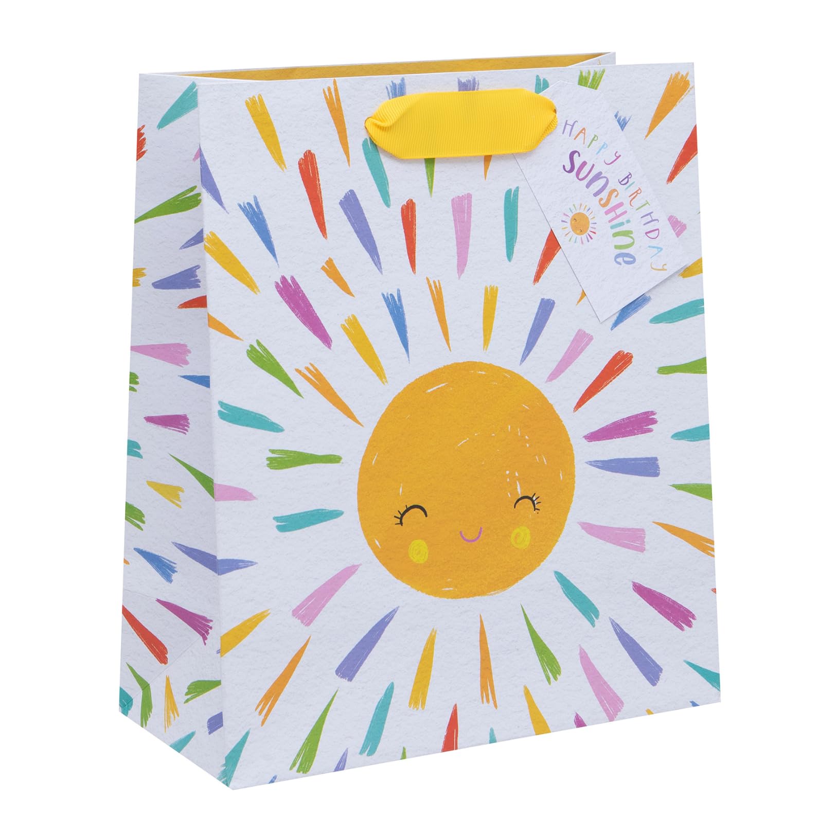 Ballyhoo Medium Happy Birthday Gift Bag Happy Birthday Sunshine, 25.3 x 21.5 x 10.2 mm, Multi-coloured