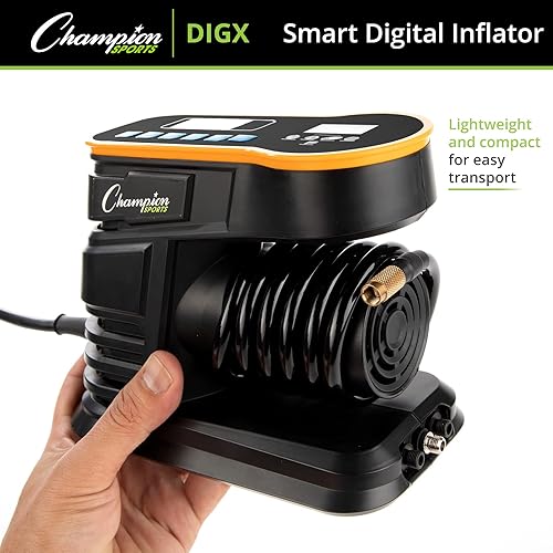 Miniatura 8 de Champion Sports Bomba de aire digital, inflador electrónico para pelotas deportivas, portátil, bomba inteligente para baloncesto, pelota de fútbol,