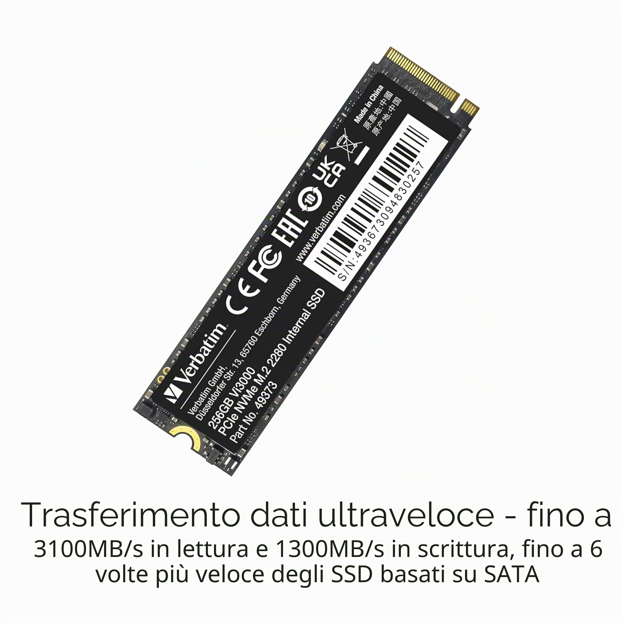 Verbatim Vi3000 PCIe NVMe M.2 SSD 256GB