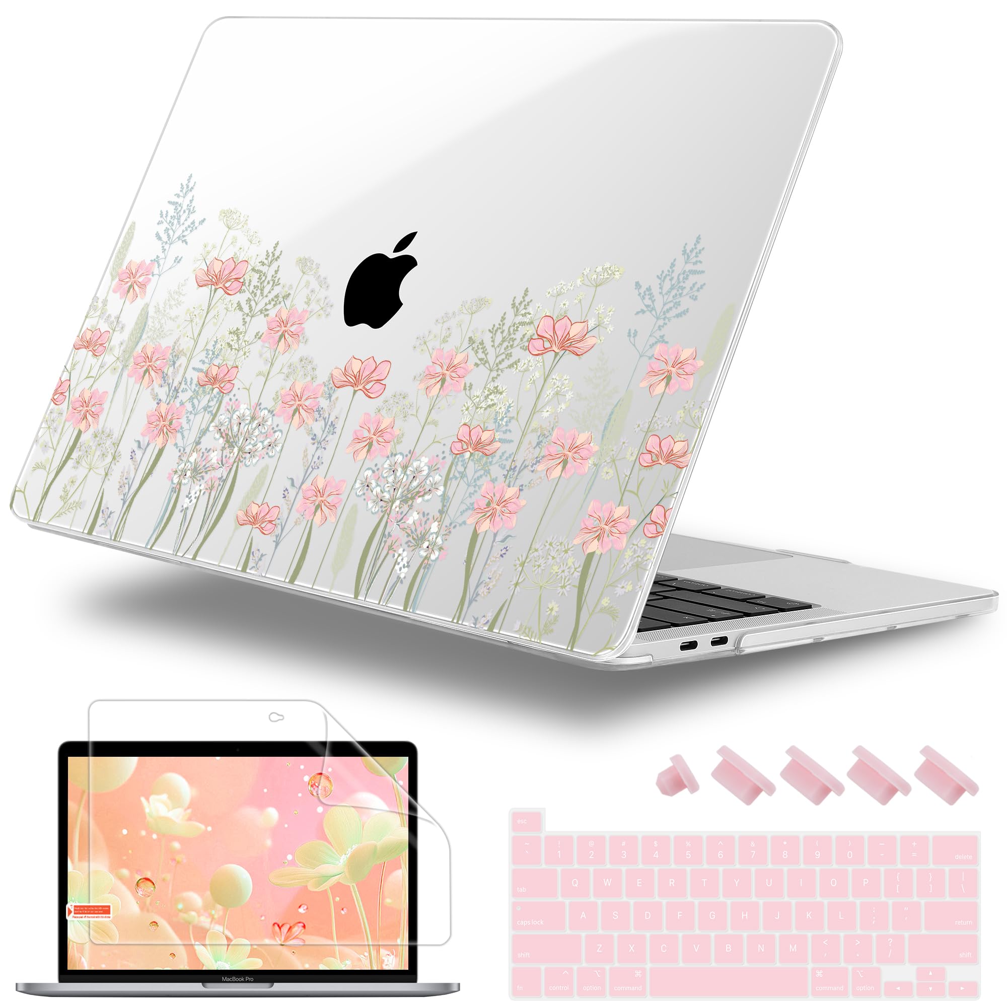 Funda rígida de plástico compatible con MacBook Pro de 13 pulgadas M2 2024, 2023, 2022-2016 A2338 M1 A2251 A2289 A2159 A1989 A1708 A1706, carcasa rígida de plástico con cubierta de teclado y