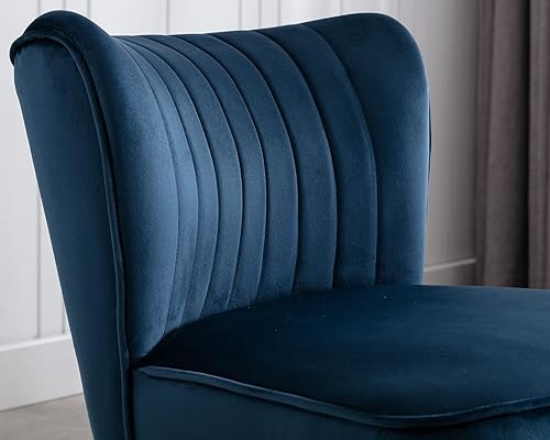 Miniatura 51 de CIMOTA Juego de 2 sillas decorativas de terciopelo, modernas, sin brazos, con respaldo alado, sofá individual, silla de esquina cómoda con patas