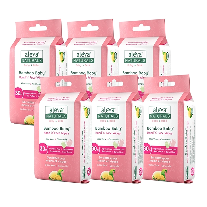 艾乐娃天然有机竹制婴儿手面巾 - 强效保湿清洁，超柔软，无漂白