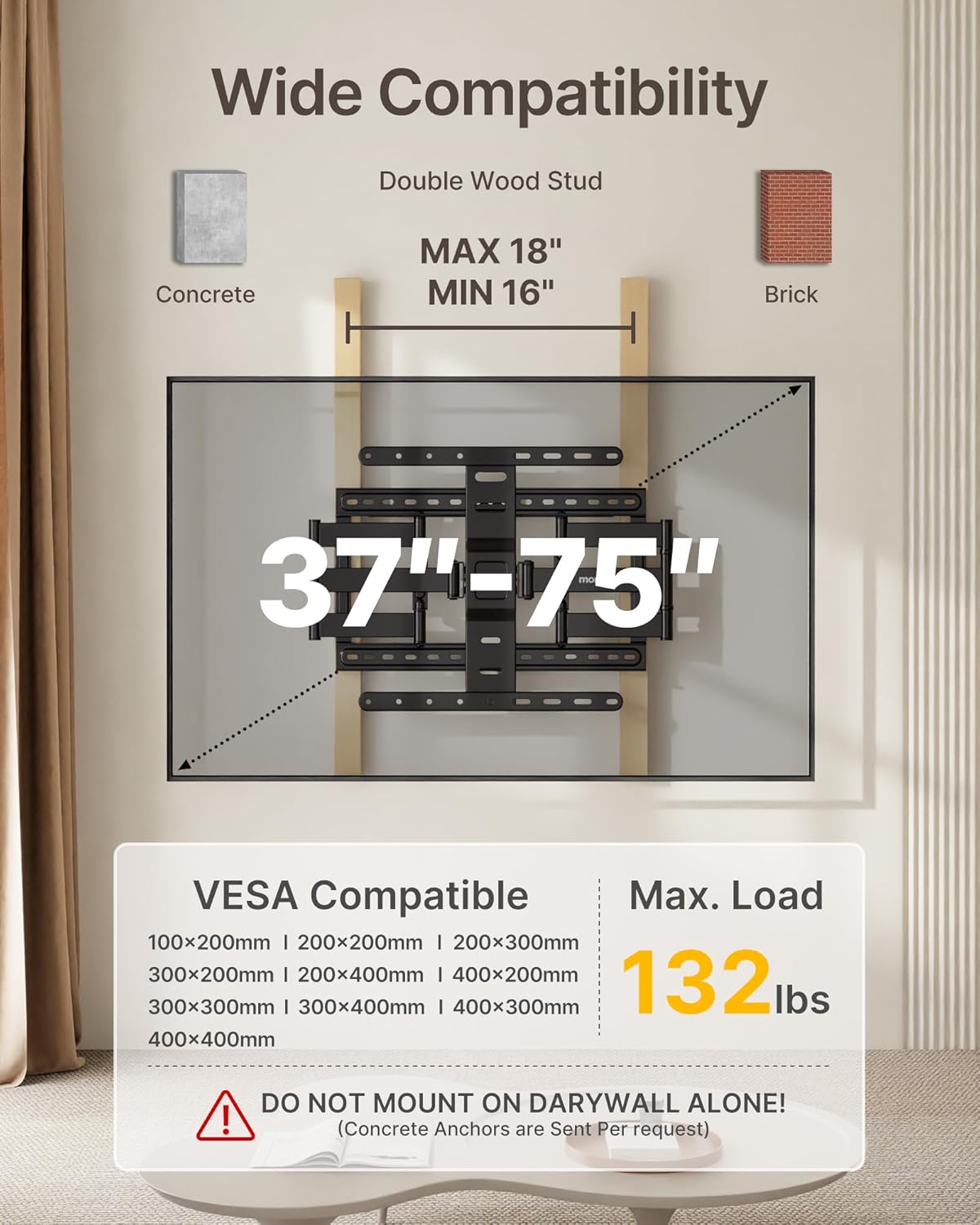 monTEK Ultra Slim TV Wall Mount for 43-90 Inch TVs & monTEK 1.1" Ultra Slim TV Wall Mount for 37-75 Inch TVs