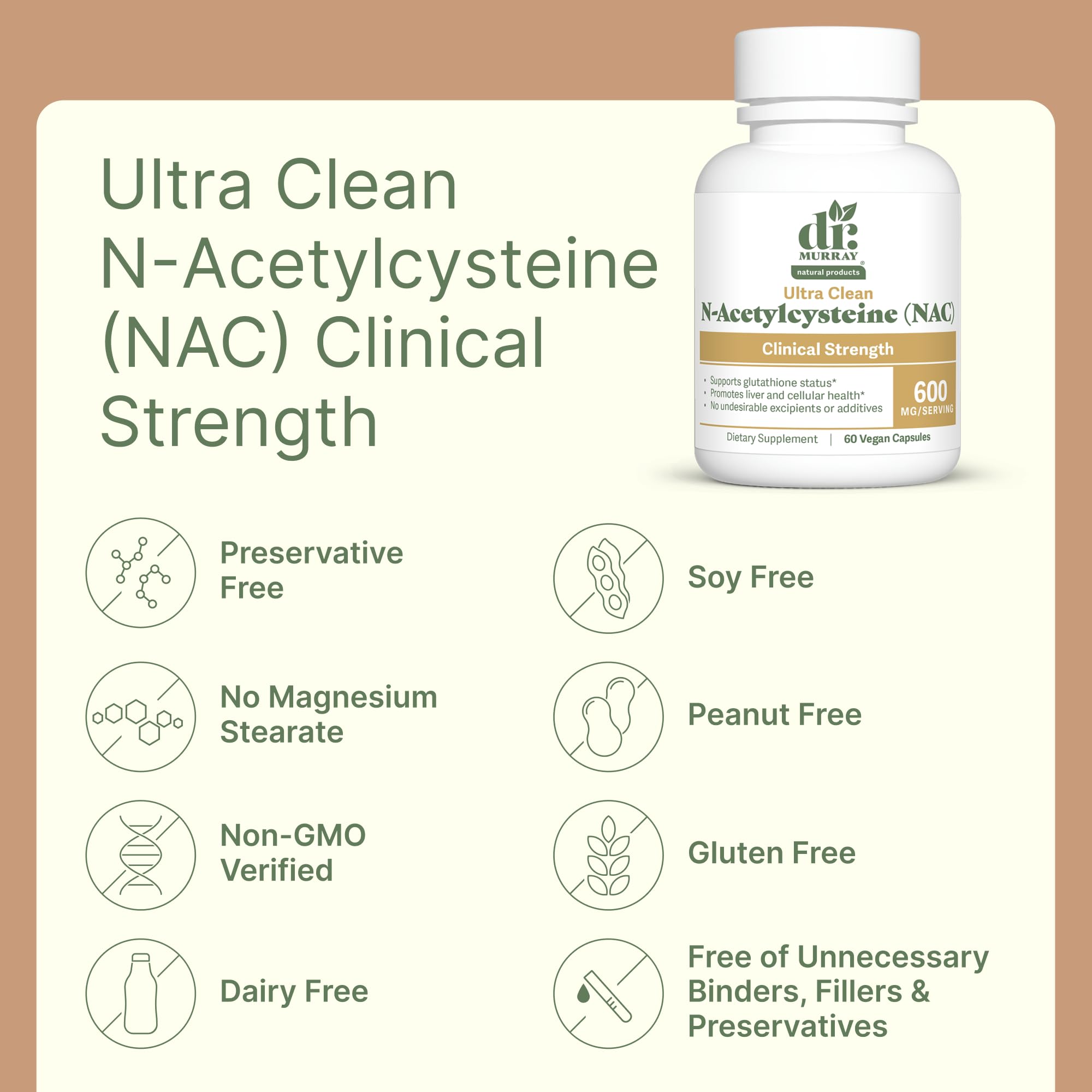 Dr. Murray's NAC Supplement 600 mg, Vegan Capsules, Liver & Lung, 60 Count — Amazon image 3