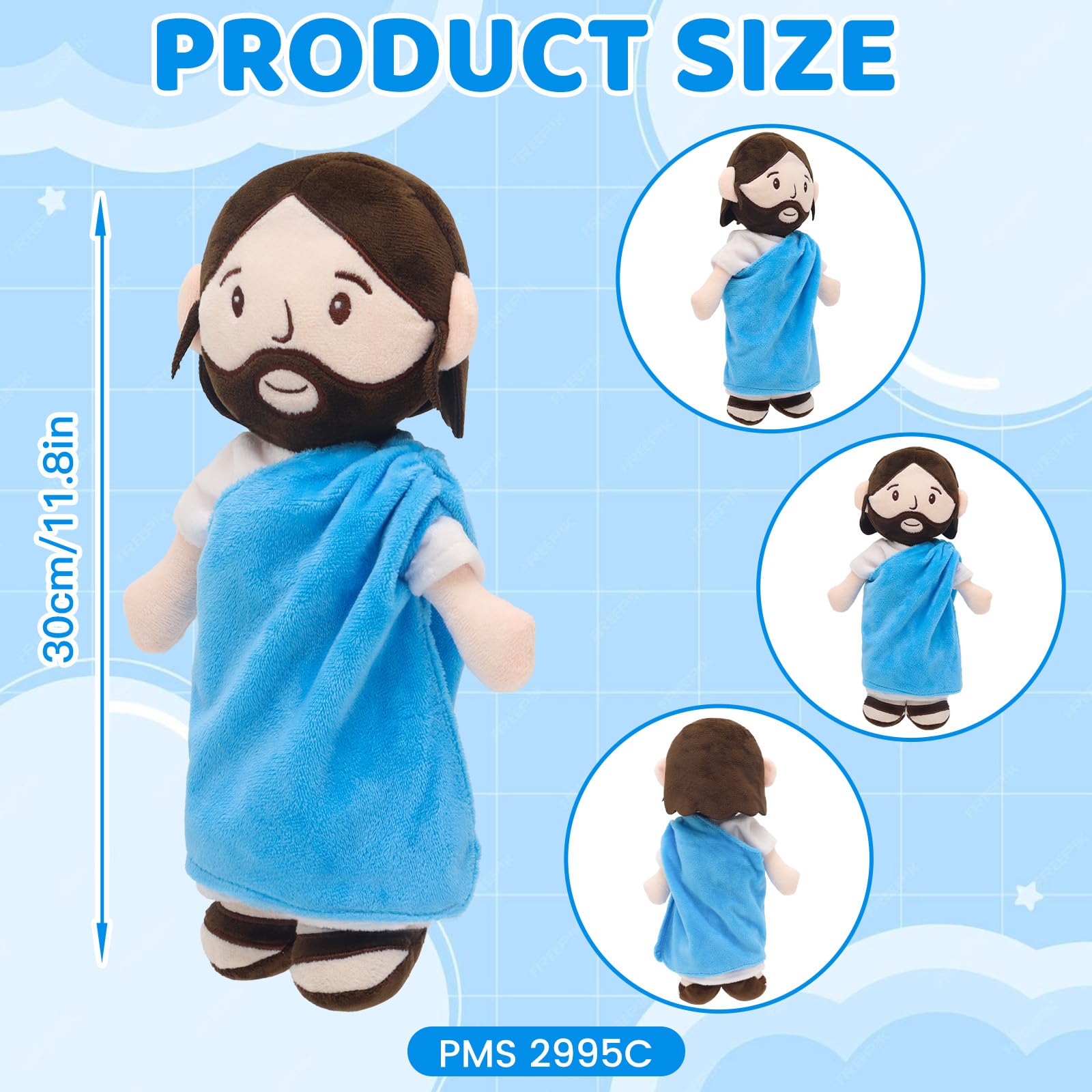 Jesus Plüschfigur Niedliches Plüschpuppe Religiöses Spielzeug Kinder Geschenke Christliche Taufe Ostern Geschenk Dekoration (Jesus und Esel)