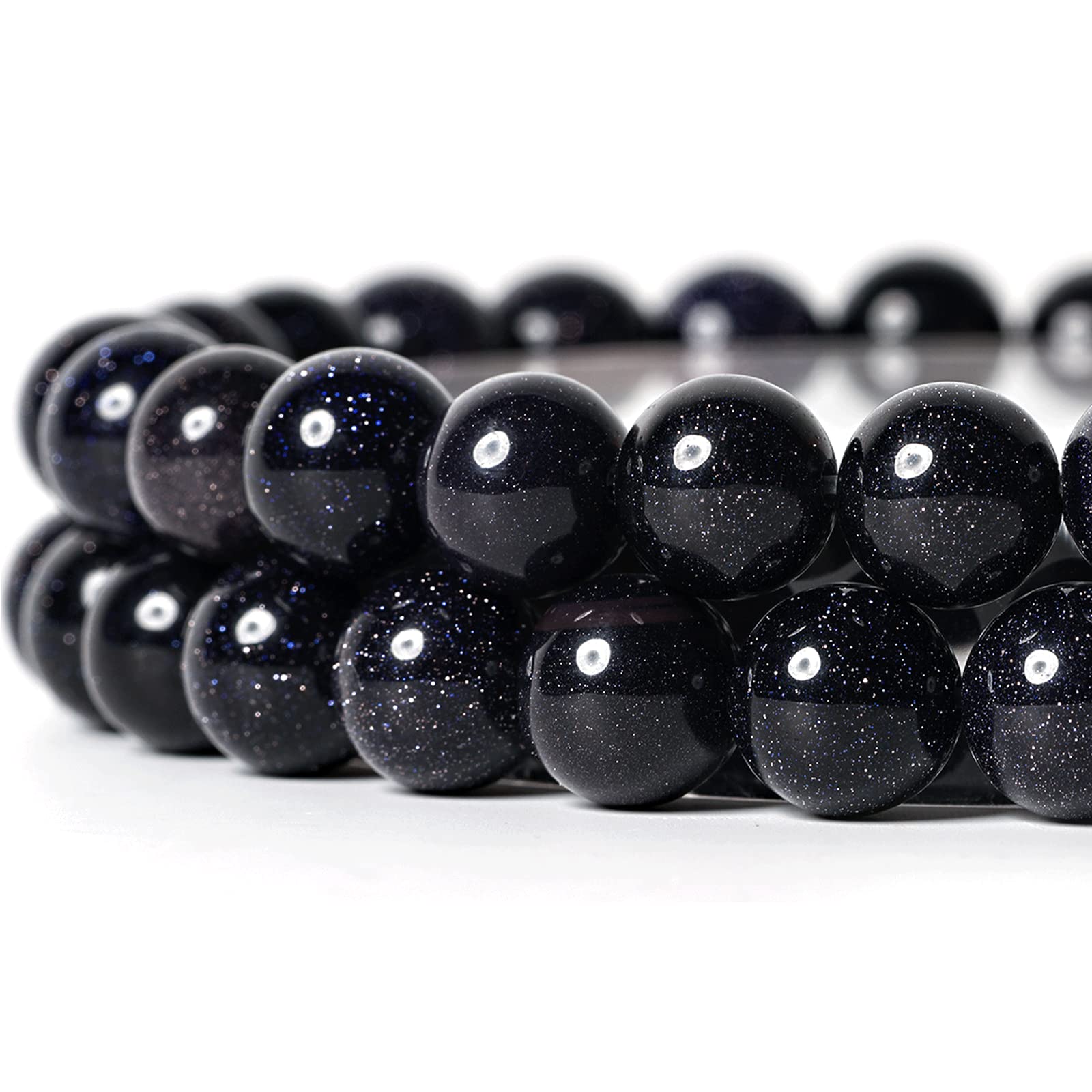 Natural Blue Sandstone Round Beads 8mm 45Pcs for DIY Jewelry Making