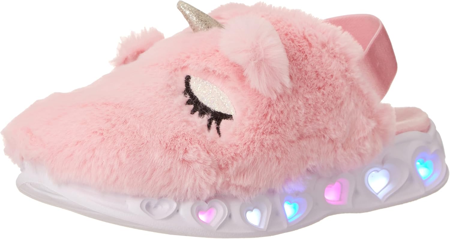 Skechers Kids Girls Heart Lights Sandals-Unicor Sneaker, Pink, 6 Toddler